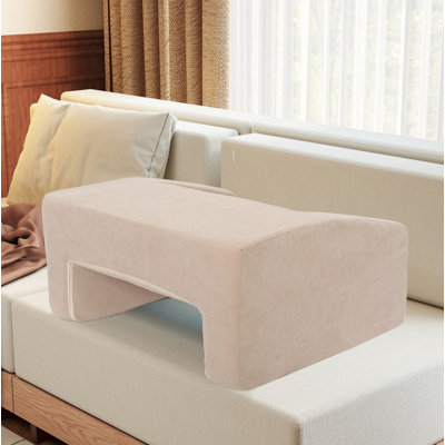 Non-Foldable Multi-Functional Lap Pillow Desk, Reading & Gaming Lap Cushion for Napping, Working & Sofa Couch Use, Machine Washable Cover, Beige