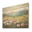 Ranunculus rose en montagne - Art mural en bois de renoncule sur bois de pin naturel-2069575760