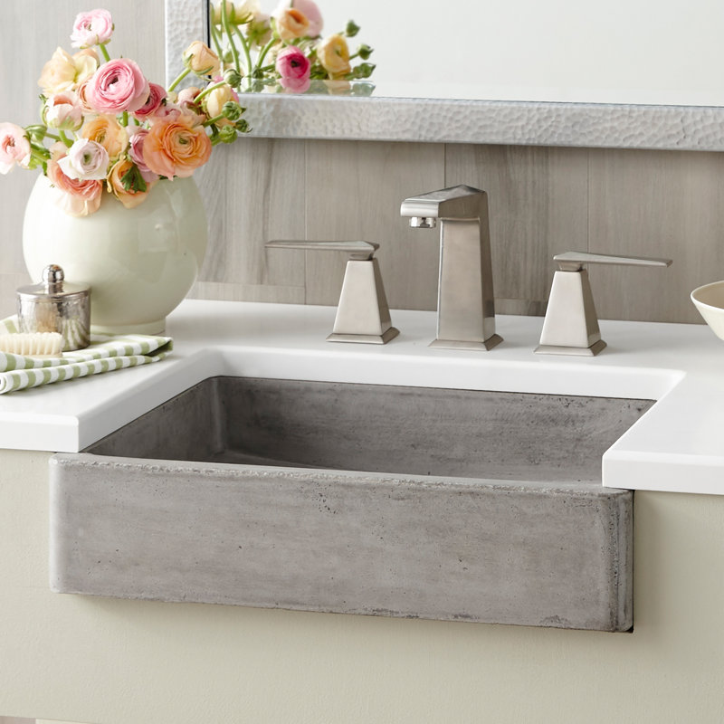 Nipomo Stone Handmade Rectangular Undermount Bathroom Sink, Sand