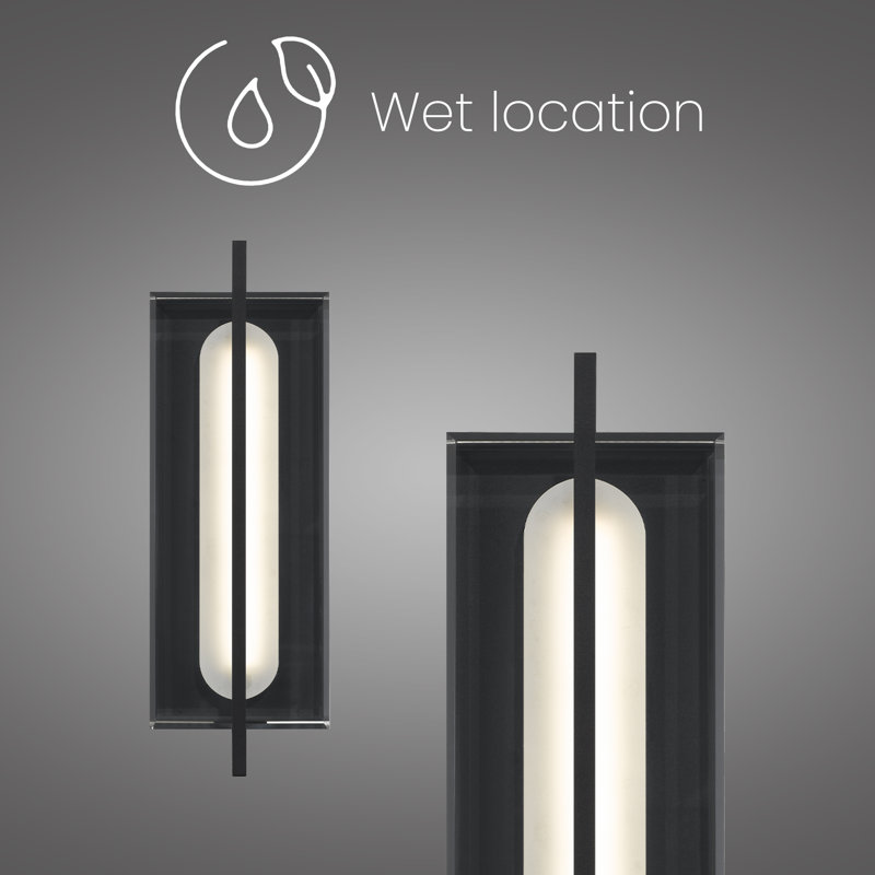 Avani LED Wall Sconce with Clear Acrylic Diffuser, Modern Architectural Design, 3-CCT Selectable, Dimmable, Wet-Location Rated, ADA Compliant