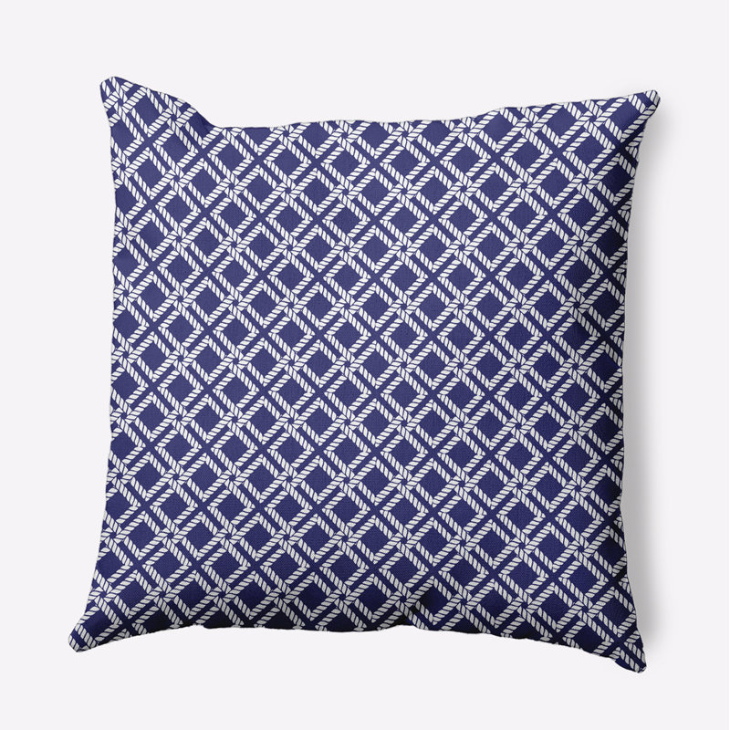 Coussin Nautical Nights, H 20 po x l 20 po, Bleu violacé géométrique