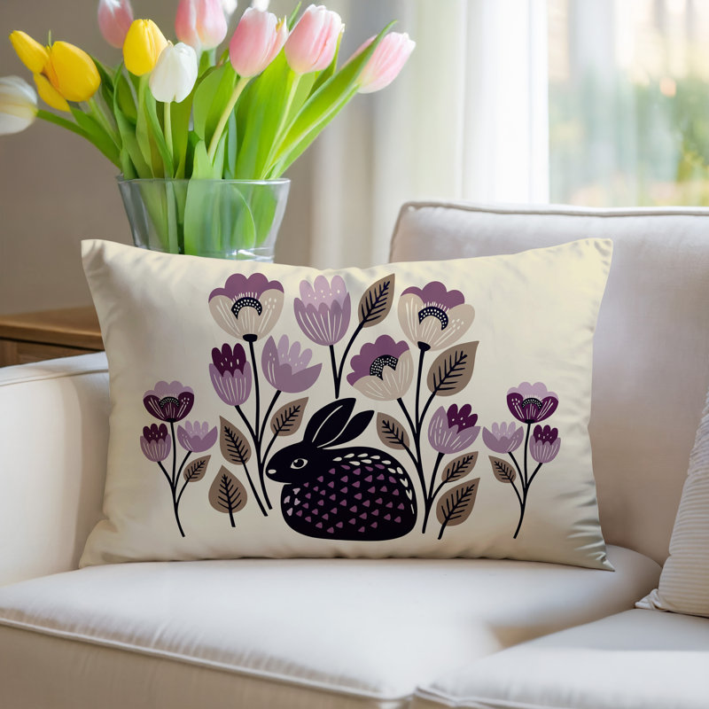 Coussin lombaire réversible intérieur / extérieur Rayo Rabbit, Mauve, Rectangle H 14 po x l 20 po