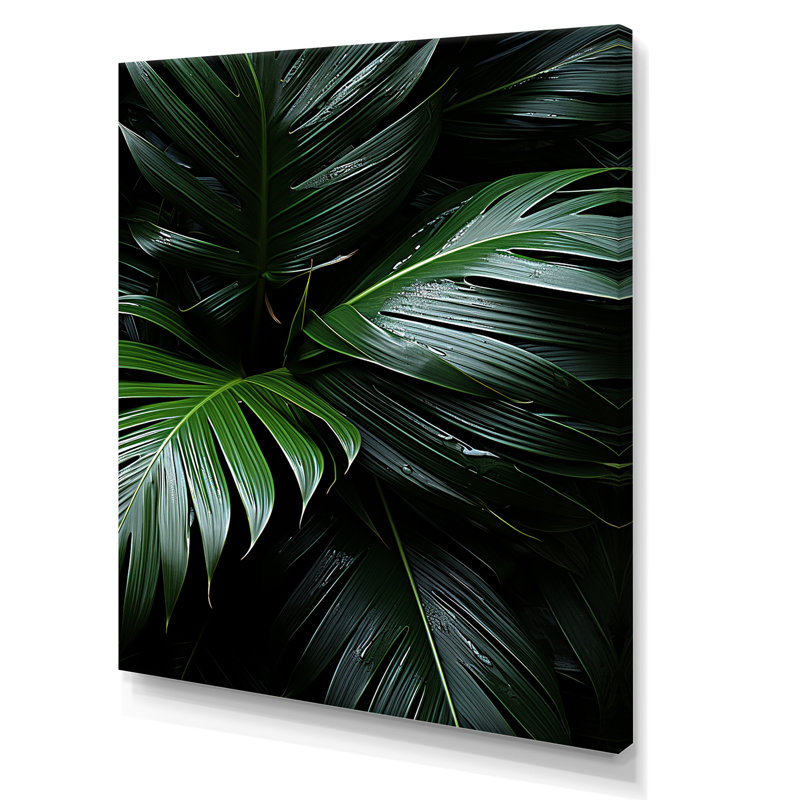 «Jade Jungle Thick Jungle Of Palm Trees», reproduction sur toile, Toile tendue, H 20 po x l 12 po x P 1 po