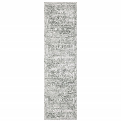 2' X 8' Oriental Printed Stain Resistant Non Skid Runner Rug