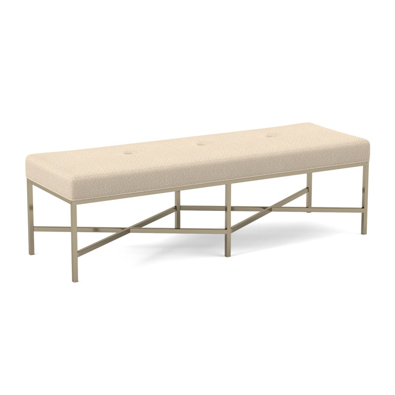 Percy Upholstered Bench, Filigree Ivory 100% Polyester