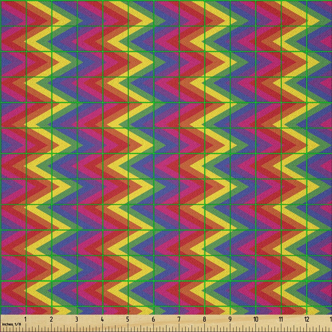 Stoff als Meterware, Zig Zag Chevron-Form, Geometrisch, Mehrfarbig