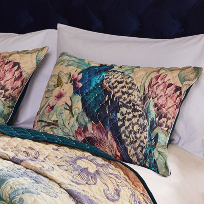 Greenland Home Fasions Eden Peacock Ecru King Sham, 20x36