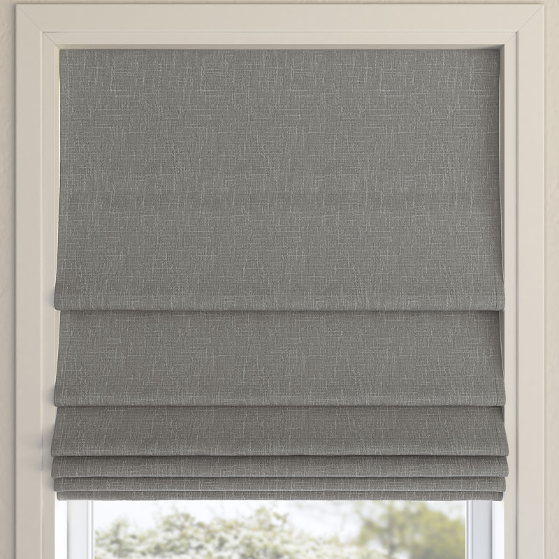 Store romain sans cordon 100% occultant Pryer, Gris acier, L 39 po x L 64 po