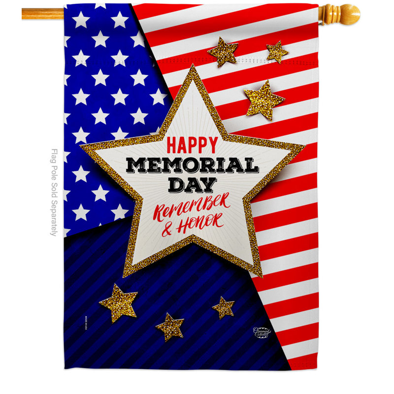 Double Sided Polyester Independence Day, 40" H x 28" W