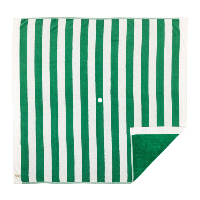 Beach Blanket, Green/White