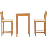 Outdoor 3 - Piece Teak Bistro Set with Cushions