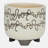 S/2 CERAMIC 6/8" SCRIBBLE FOOTED PLANTER, BEIGE