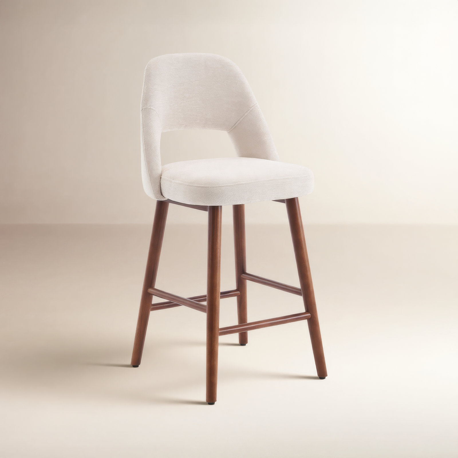 Ryden 26" Bar Stool, Beige Chenille