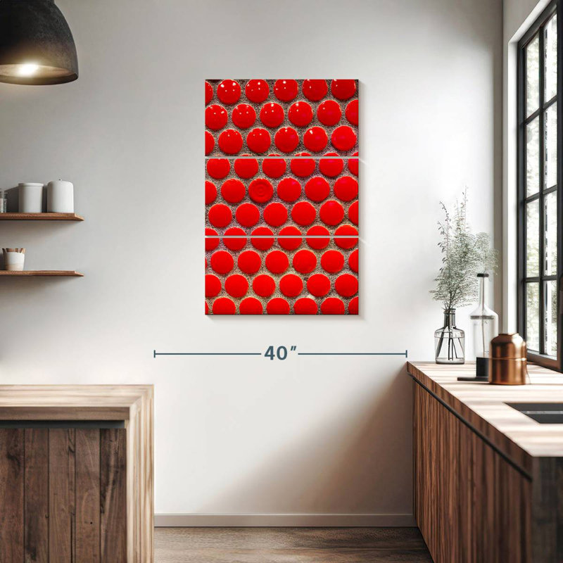 Avery Red Circle Tiles, 38" H x 24" W