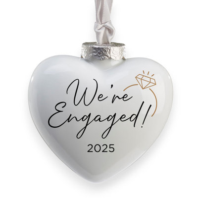 Personalization Mall We're Engaged Deluxe Heart Ornament