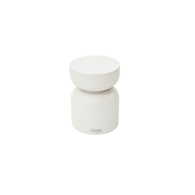 CHRONOS Side Table Small Concrete Round End Table 35 x 35 x 47 cm, White