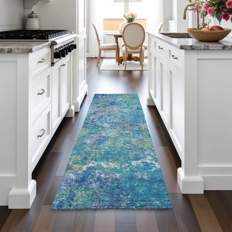 Machine Washable Indoor/Outdoor Labon ACN2166 Abstract Rug, Runner 2'3" x 7'6"
