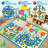 5x7 Area Rug for Playroom Machine Washable StainResistant Learning Carpet NonSlip Baby Children Play Mat with Numbers Roads Figures Colors Indoor Playroom Game Carpet for Classroom-721809927