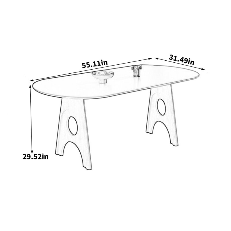 Table de salle à manger Shanille, H 29,52 po x L 55,11 po x l 31,49 po