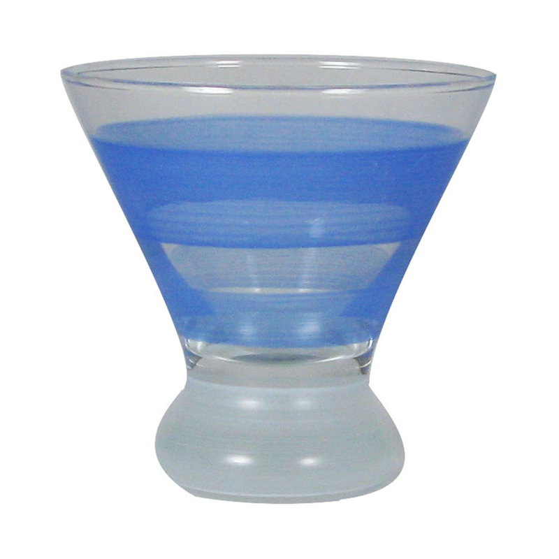 Cottage rétro à rayures 7 oz. Verre cosmos, Bleu