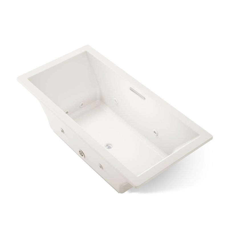 72-In x 36-In Heated Whirlpool Bath with Center Drain, Biscuit