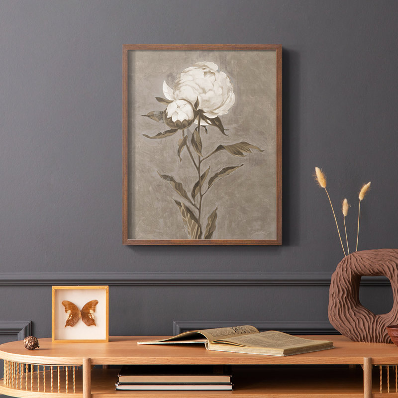 «Pretty as a Peony II», reproduction encadrée - bois massif, Brun, H 20 po x l 16 po