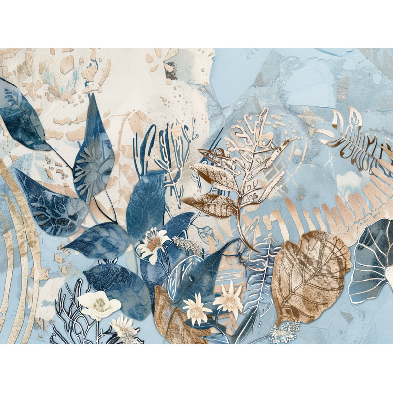 Tapis de bain Botanical illustration Botanical Bathroom Decor Contemporary, L 17 po x L 24 po