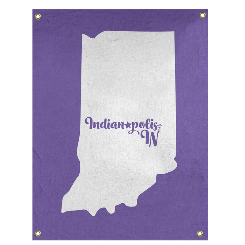 Tapisserie murale indianapolis indiana, H 59 po x l 50 po, Mauve
