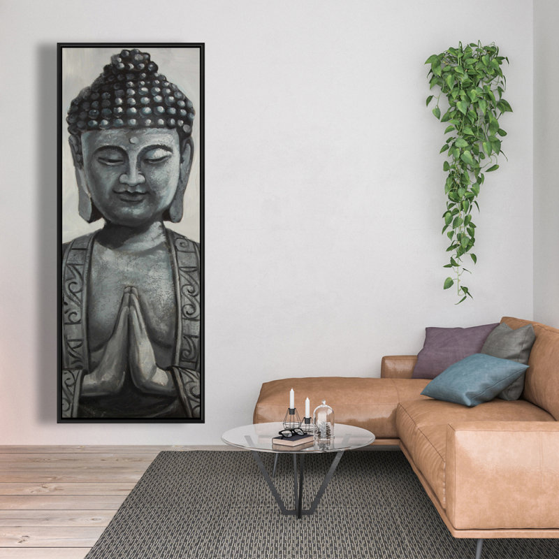 Bouddha avec toile encadrée - Décoration de salle de bain spirituelle pour la maison