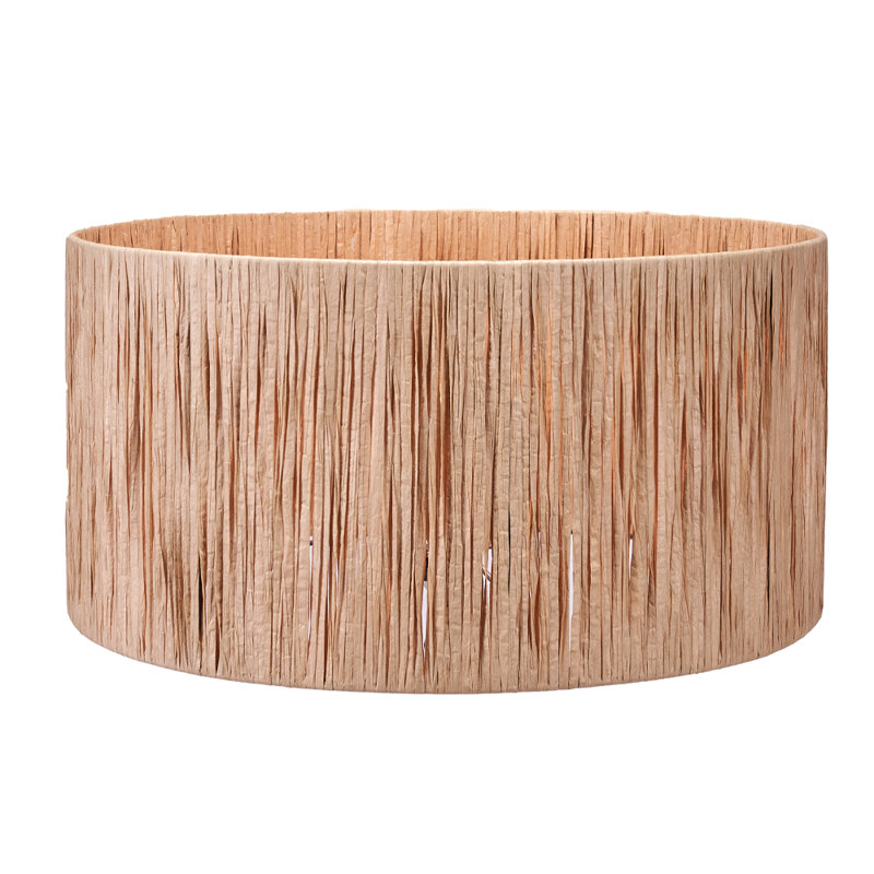 Natural Raffia Drum Lamp Shade (Uno), 26cm H x 45cm W x 45cm D