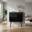 Buffet Belo Accent, 6 tablettes, accent doré, noir, 42 pouces