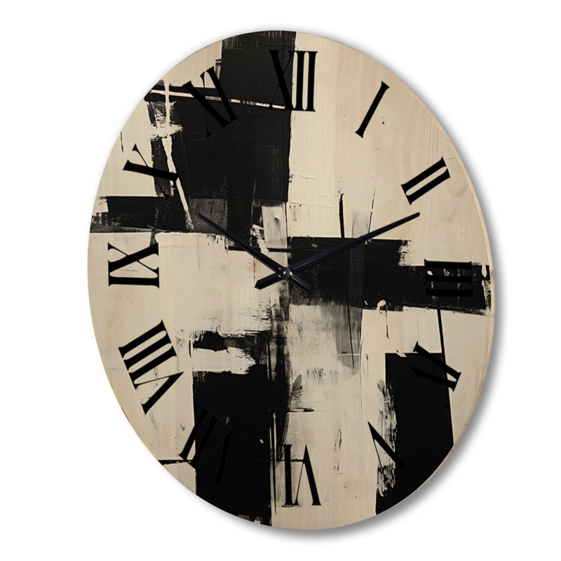 Horloge murale en bois massif Aneira, Très grand