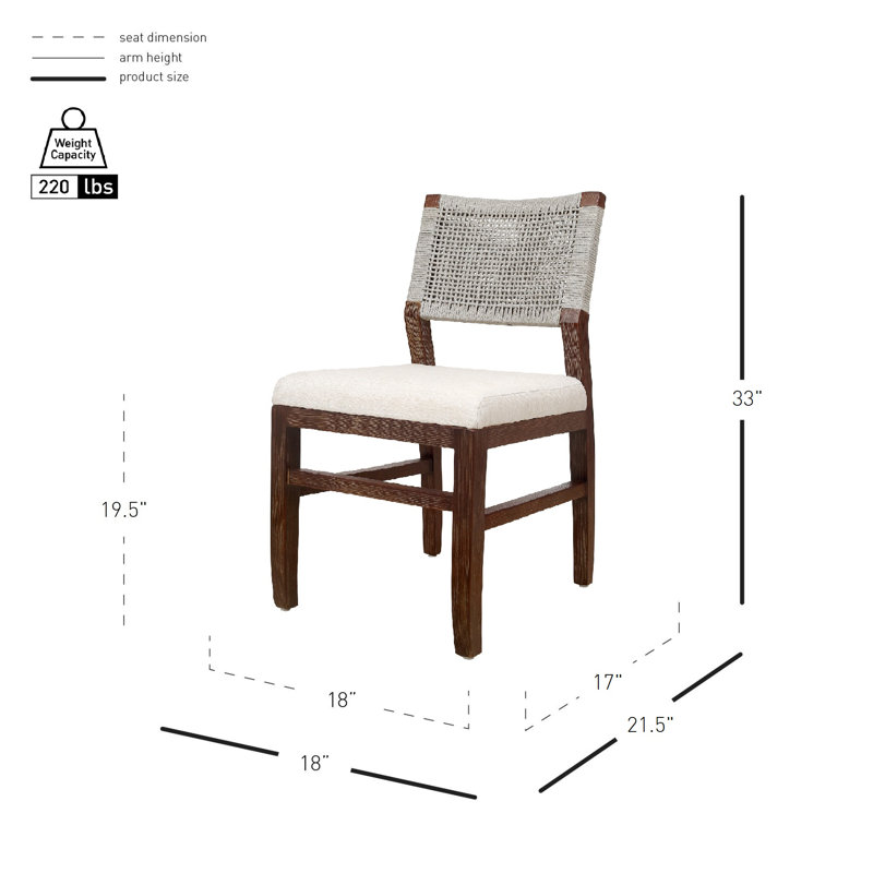 Cheval 19.5'' H Upholstered Mahogany Side Chair
