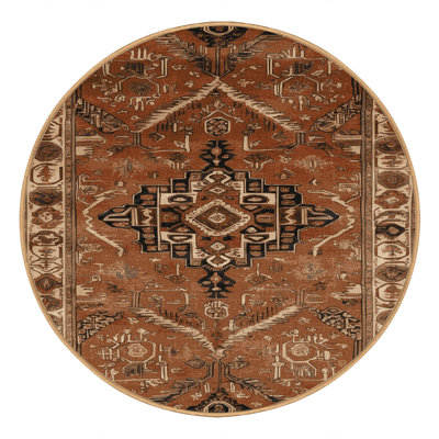 Machine Washable Turkish Brown Area Rug