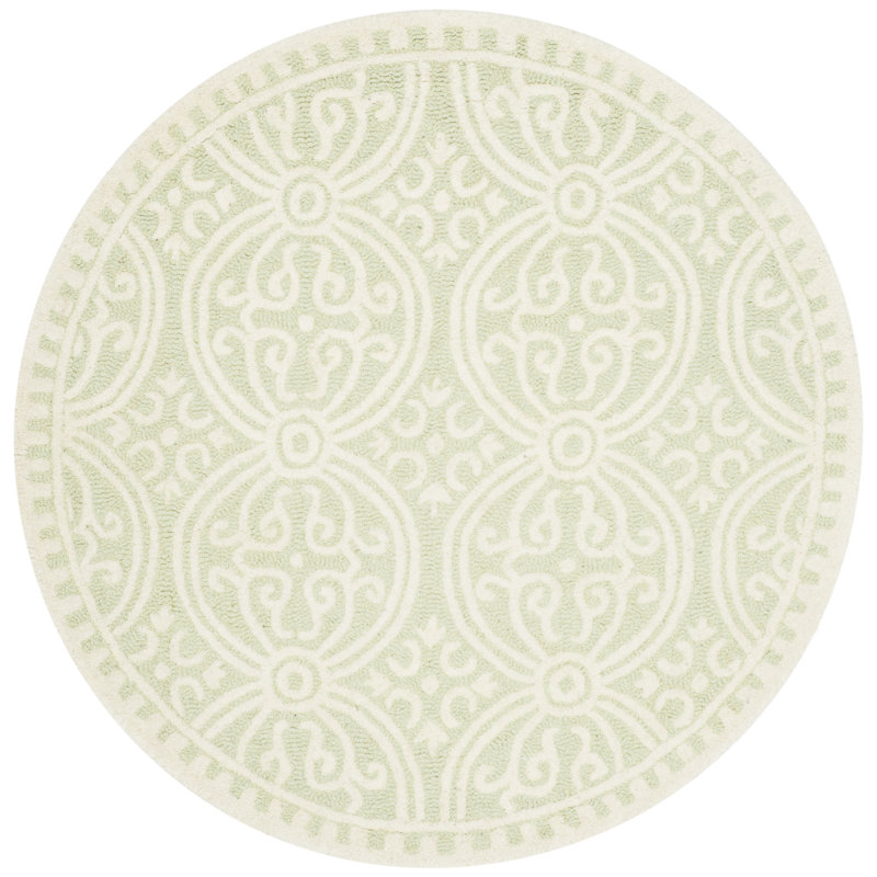 Steve Cambridge Hand Tufted Wool Geometric Rug, Round 8'