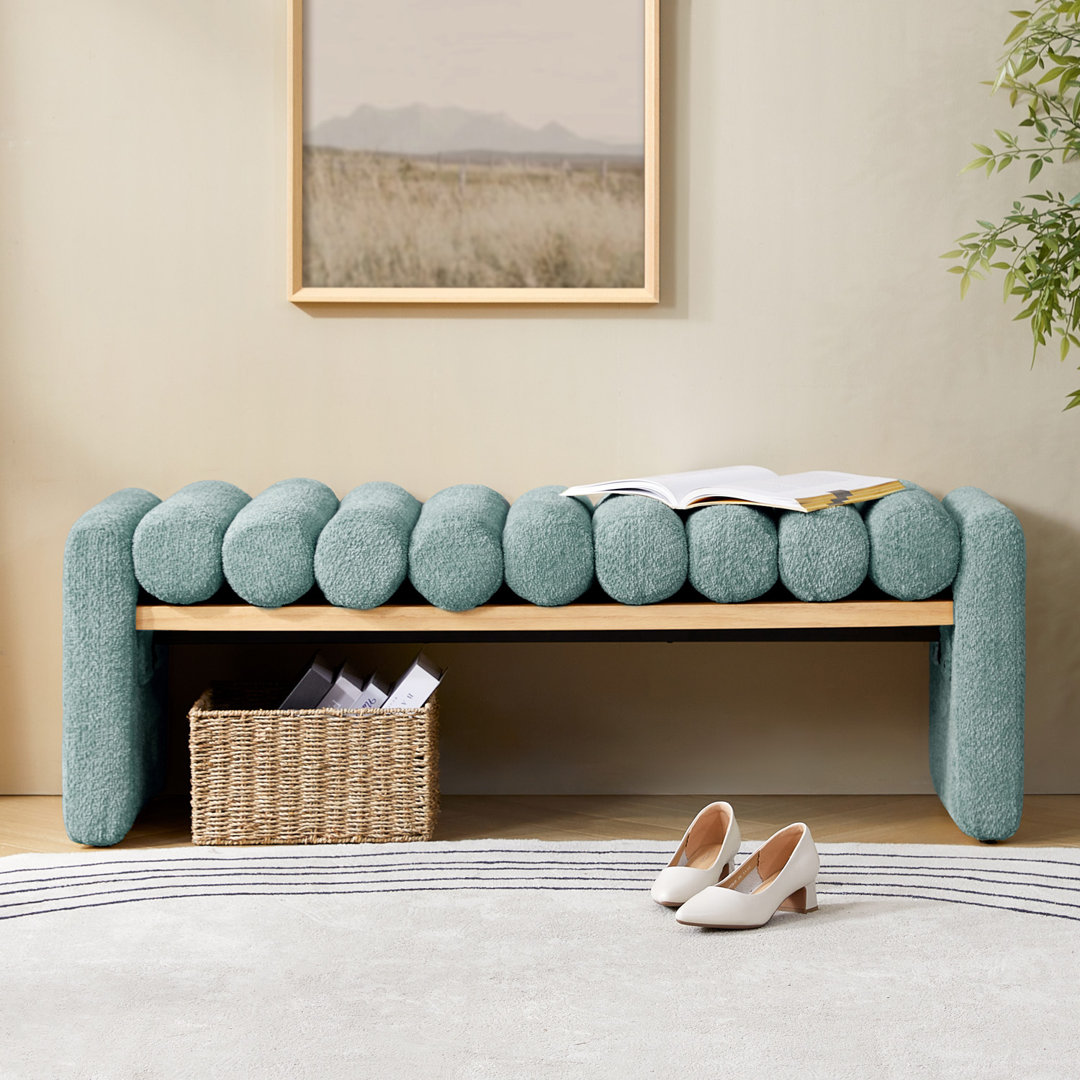 Brame 52.5"W Modern Upholstered Bench with Solid Wood Construction Latitude Run® Upholstery 