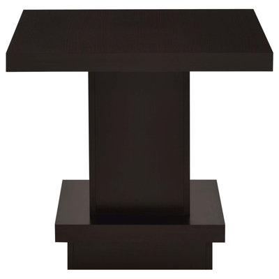 Mbala Cappuccino Square Pedestal End Table