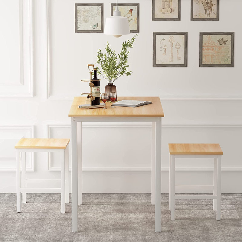 2 - Person Four Leg Dining Set, Beige/White