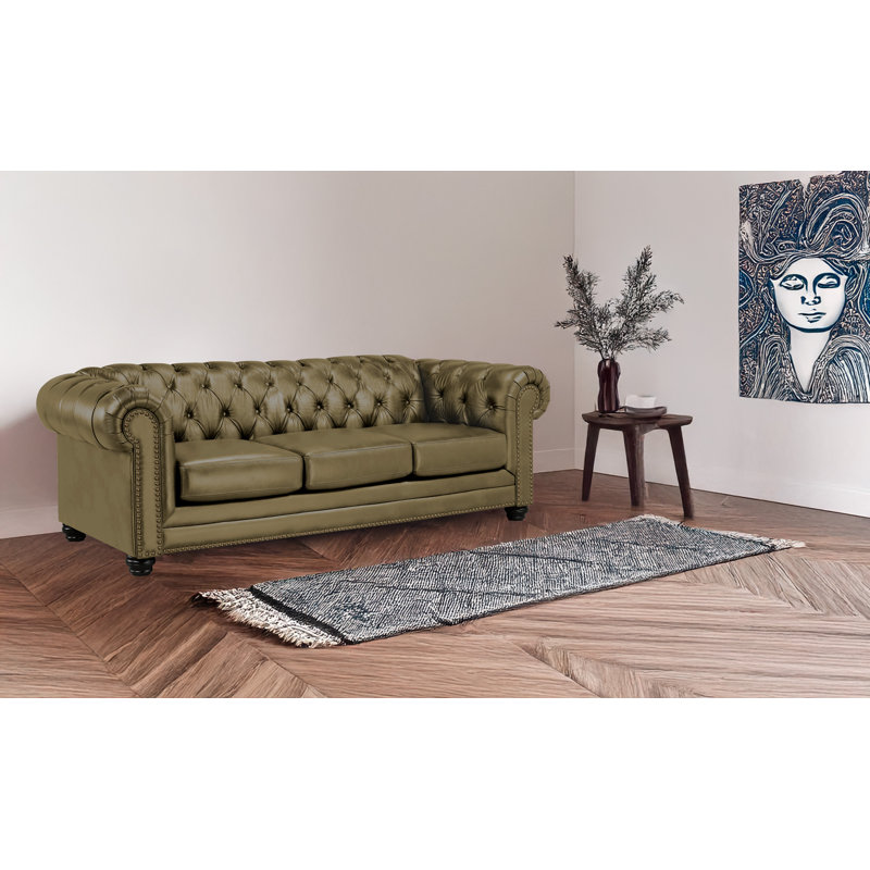 Canapé Chesterfield Ornellas, Similicuir taupe
