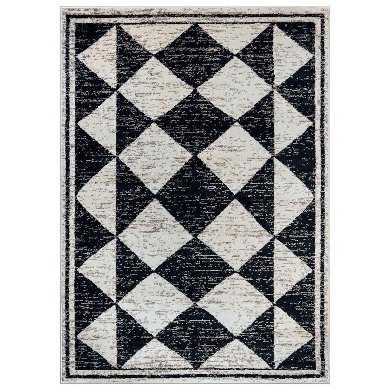 Geometric Bohemian Area Rug, Rectangle 5' x 7'