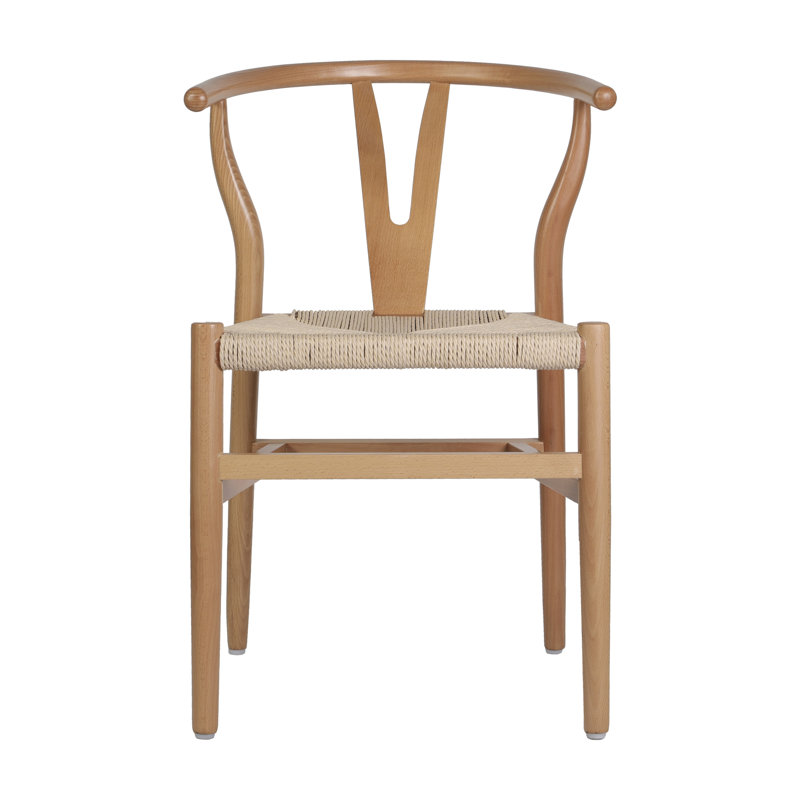 Commercial Y-Back Style Wood and Kraft Paper Stack Dining Chair, 1, Oak