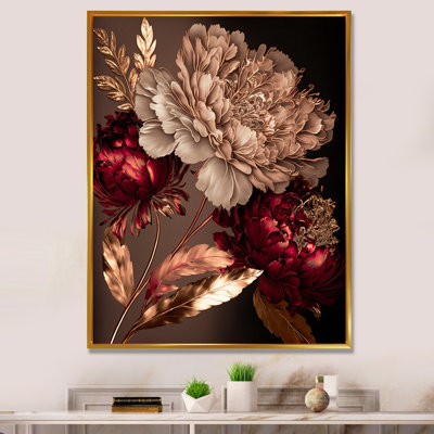 «Gilded Rose Vintage Glam IV», art mural floral