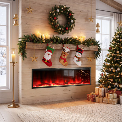 Smart Electric Fireplace with 5 Nature Sound Modes, App & Alexa Control, 5,100 BTU Heater & 144 Flame/Ember Color Combinations, Thin, Recessed or Wall-Mounted