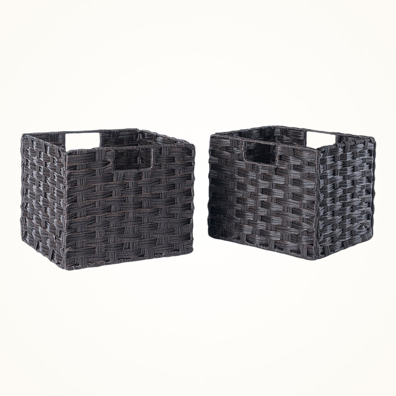 Ikner 2-Pc Foldable Woven Fiber Basket Set