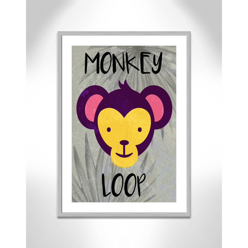 «Monkey Loop», impression sur papier, H 34,5 po x l 24 po x P 1,18 po, Encadré de boîte argent