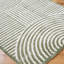 Green Modern Shaggy Washable Rug, Geometric Anti-Slip Rug For Living Room, Dining Room, Bedroom, Kitchen-1143798437