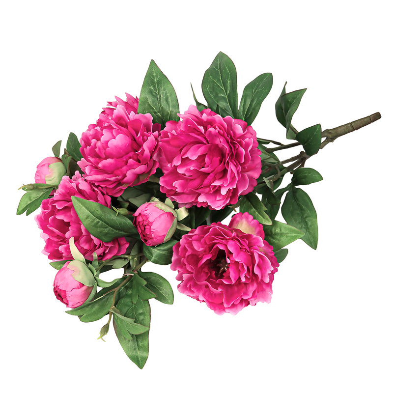 Bouquet de tiges de pivoines artificielles, Fuchsia