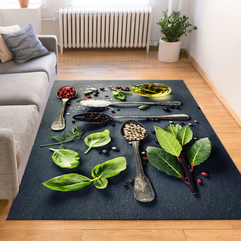 Floral Symphony Non-Woven Thin Type Printed Rug for Living Room and Bedroom Décor with a Vibrant Burst of Colors and Pattern