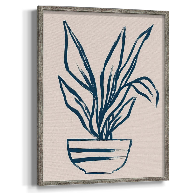 Marine Plant Sketches III, reproduction encadrée - bois massif, H 11 po x l 9 po