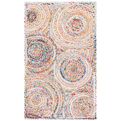 Demaio Hand-Woven Beige/White Area Rug